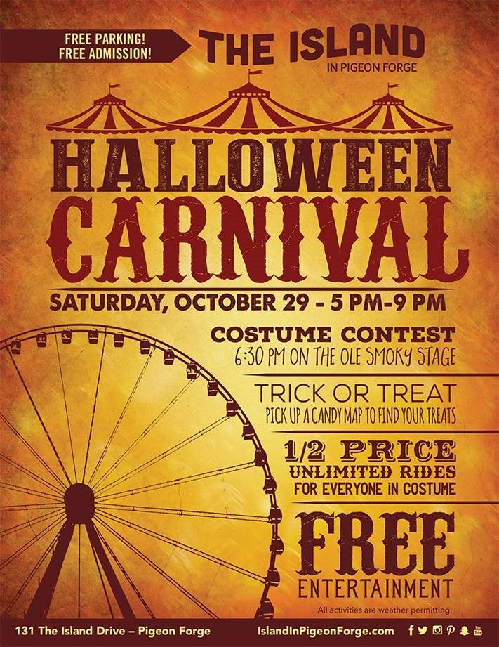 The Halloween Carnival at the Island is one of our awesome things to do in October in Pigeon Forge
