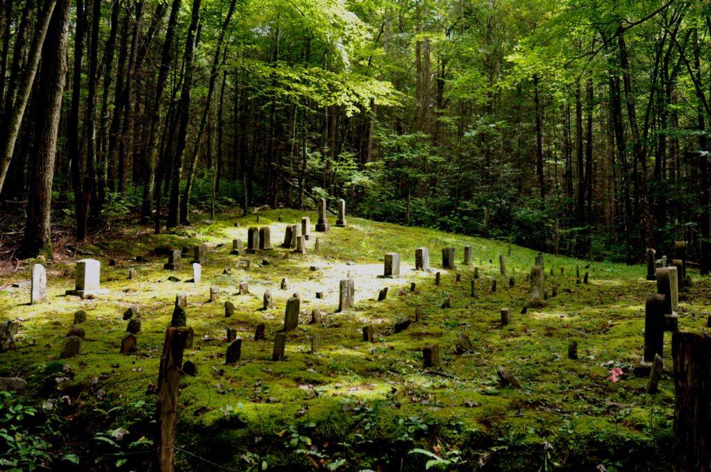 visiting a cemetery in the national park can be a good way to learn history for halloween in pigeon forge