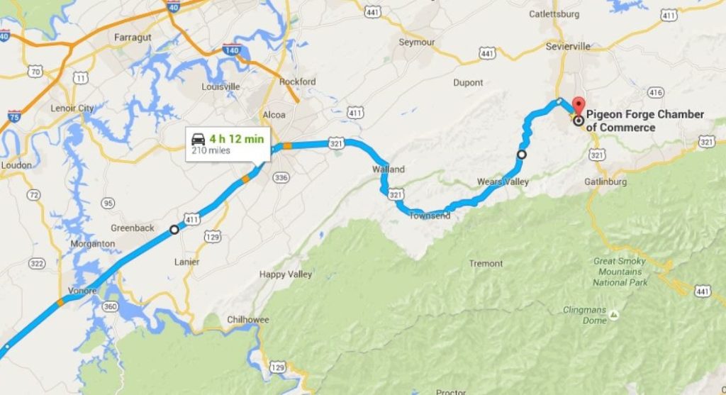 Atlanta to Pigeon Forge by Highway 441