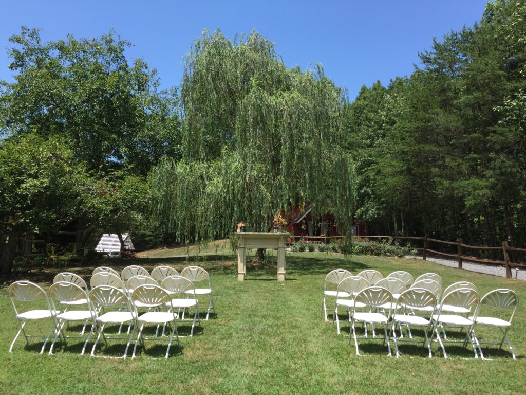 Right out front with a weeping willow, this outdoor venue is absolutely beautiful!