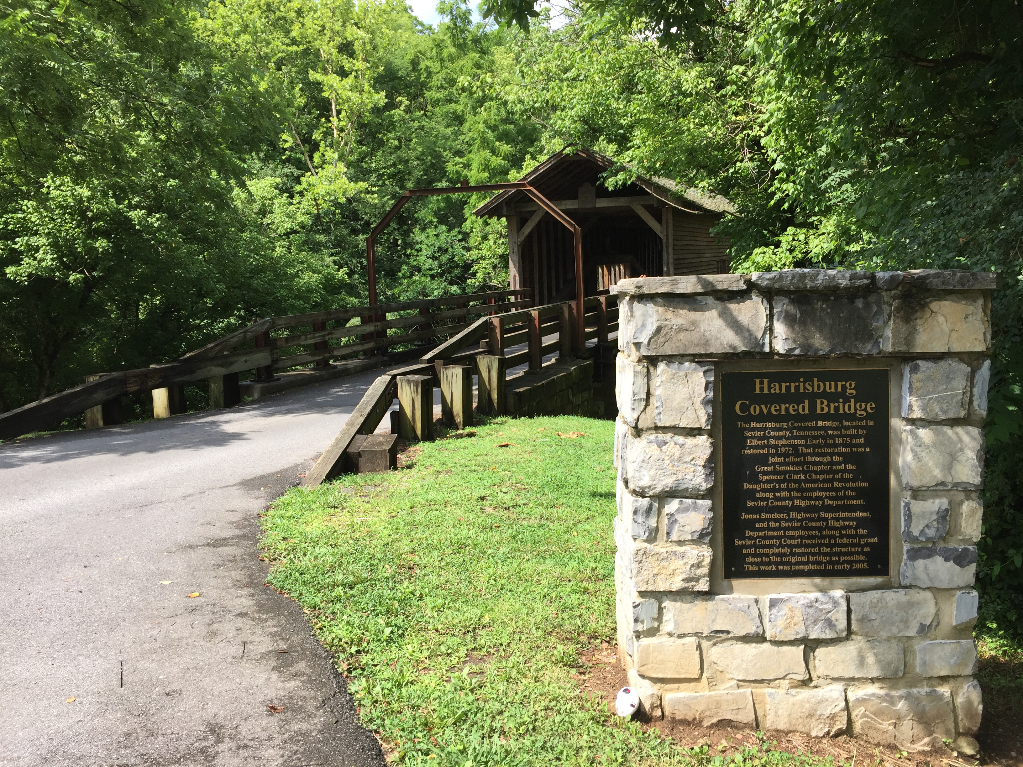 Harrisburg Covered Bridge with historical sign is a great secret spot