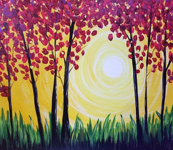 Yellow Meadow Painting Class at Brushes & Brew