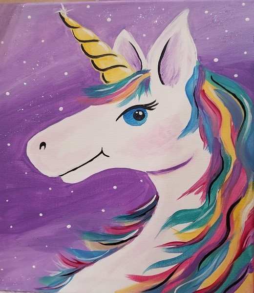 Kids Unicorn Painting Class at Brushes & Brew 