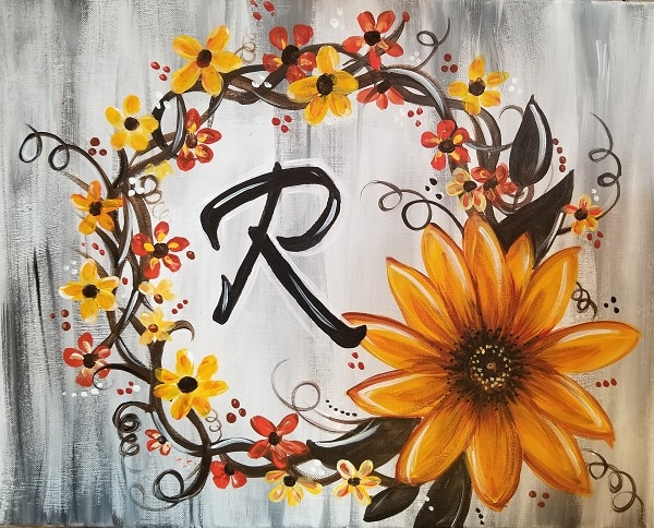Brushes & Brew Autumn Wreath Painting Class